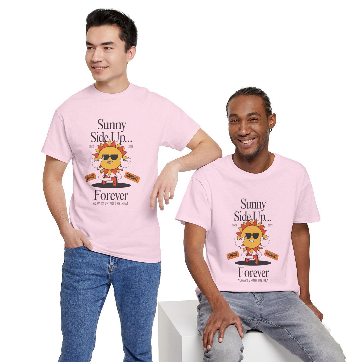 Sunny Side Up Unisex Heavy Cotton Tee - Smile Forever Graphic Shirt