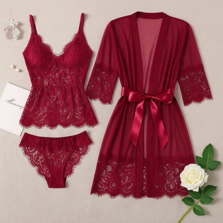 Tajveen Crimson Allure Robe