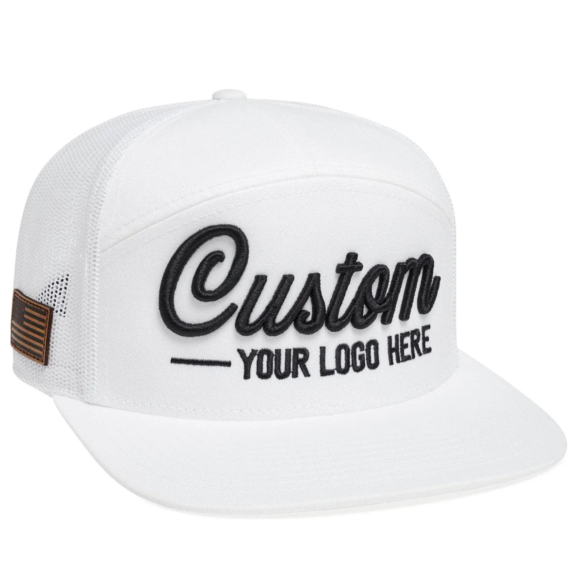 Design your own custom caps with high-quality embroidery, printing, or leather patch options