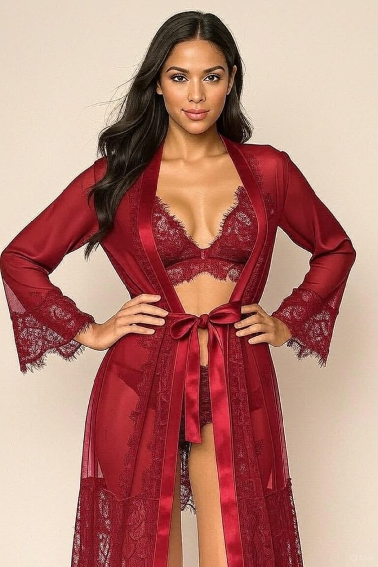 Tajveen Crimson Allure Robe