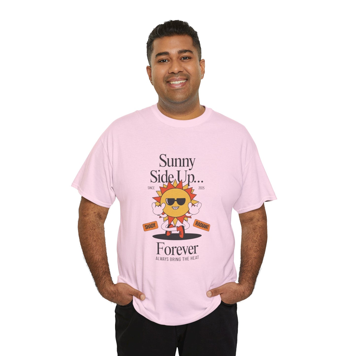 Sunny Side Up Unisex Heavy Cotton Tee - Smile Forever Graphic Shirt