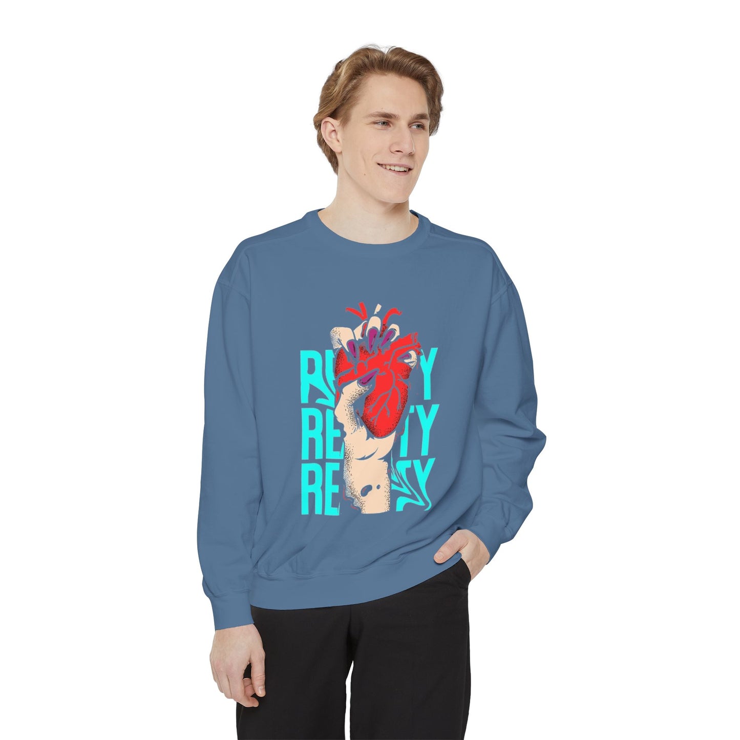 Heartfelt Unisex Garment-Dyed Sweatshirt | Perfect Gift for Compassionate Souls