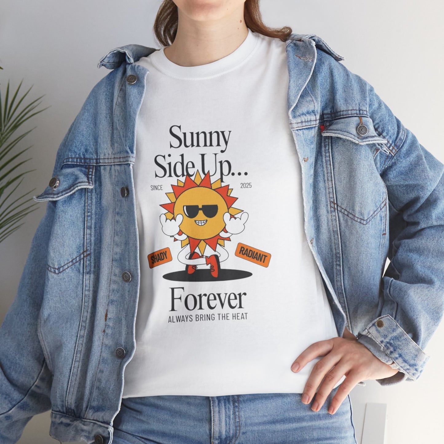 Sunny Side Up Unisex Heavy Cotton Tee - Smile Forever Graphic Shirt