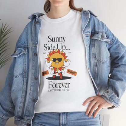 Sunny Side Up Unisex Heavy Cotton Tee - Smile Forever Graphic Shirt