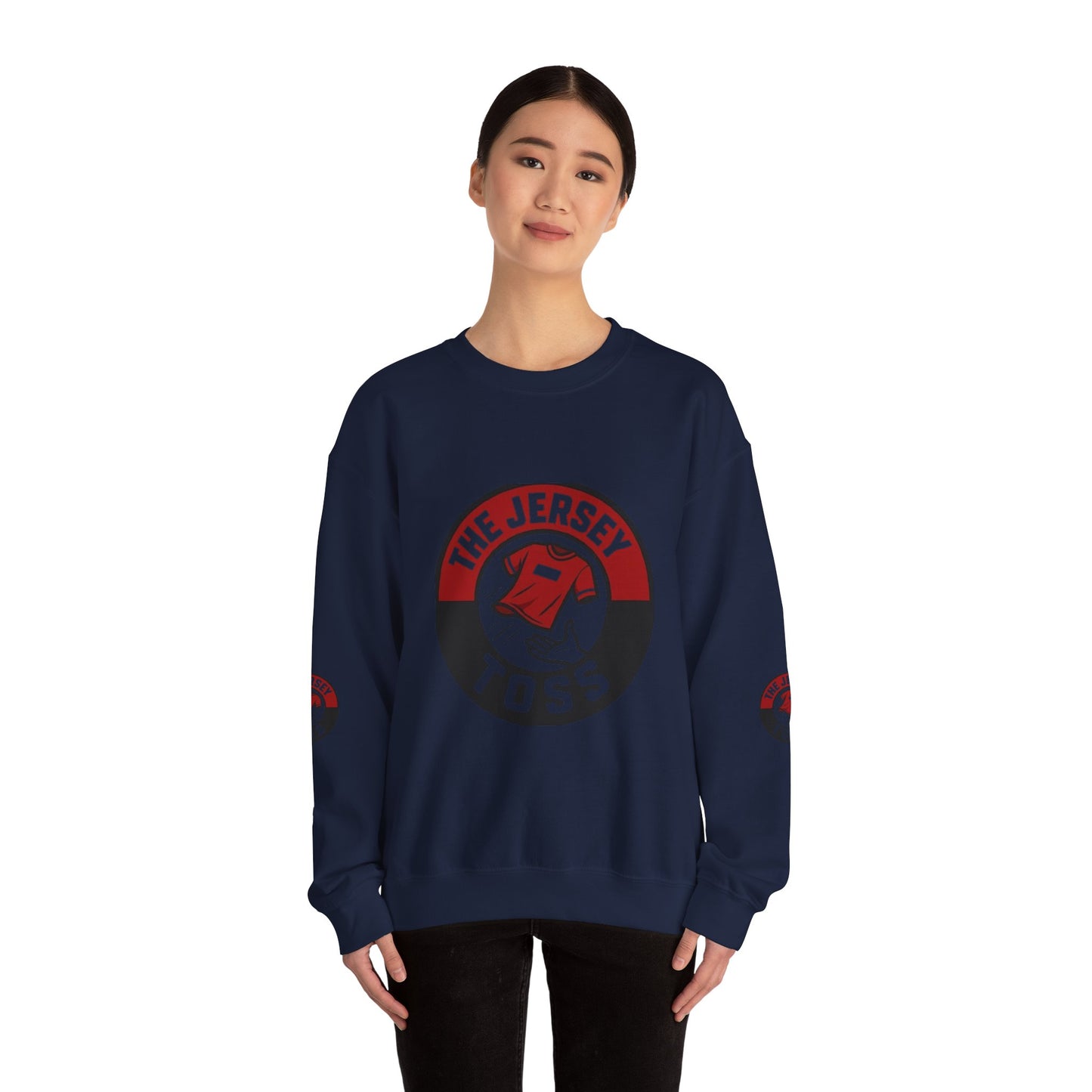 Jersey Toss Crewneck Sweatshirt, Cozy Unisex Pullover, Perfect for Sports Fans, Casual Wear, Holiday Gift, Comfortable Layering