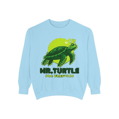 Mr. Turtle Garment-Dyed Sweatshirt - Eco-Friendly Casual Wear