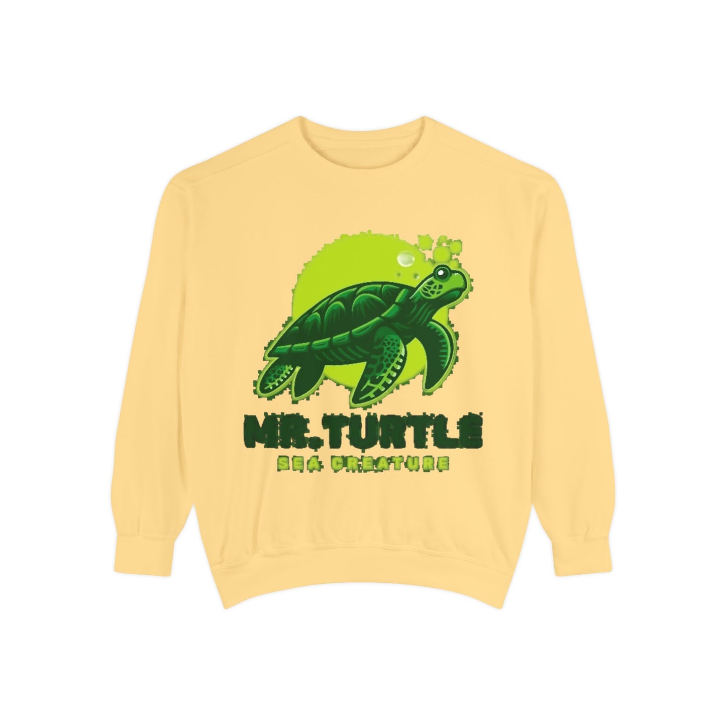Mr. Turtle Garment-Dyed Sweatshirt - Eco-Friendly Casual Wear