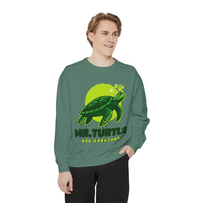 Mr. Turtle Garment-Dyed Sweatshirt - Eco-Friendly Casual Wear