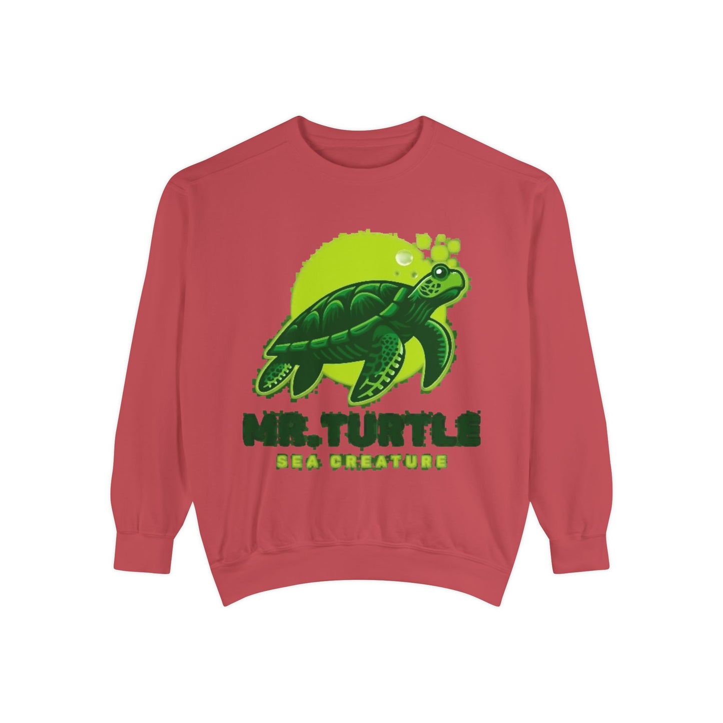 Mr. Turtle Garment-Dyed Sweatshirt - Eco-Friendly Casual Wear