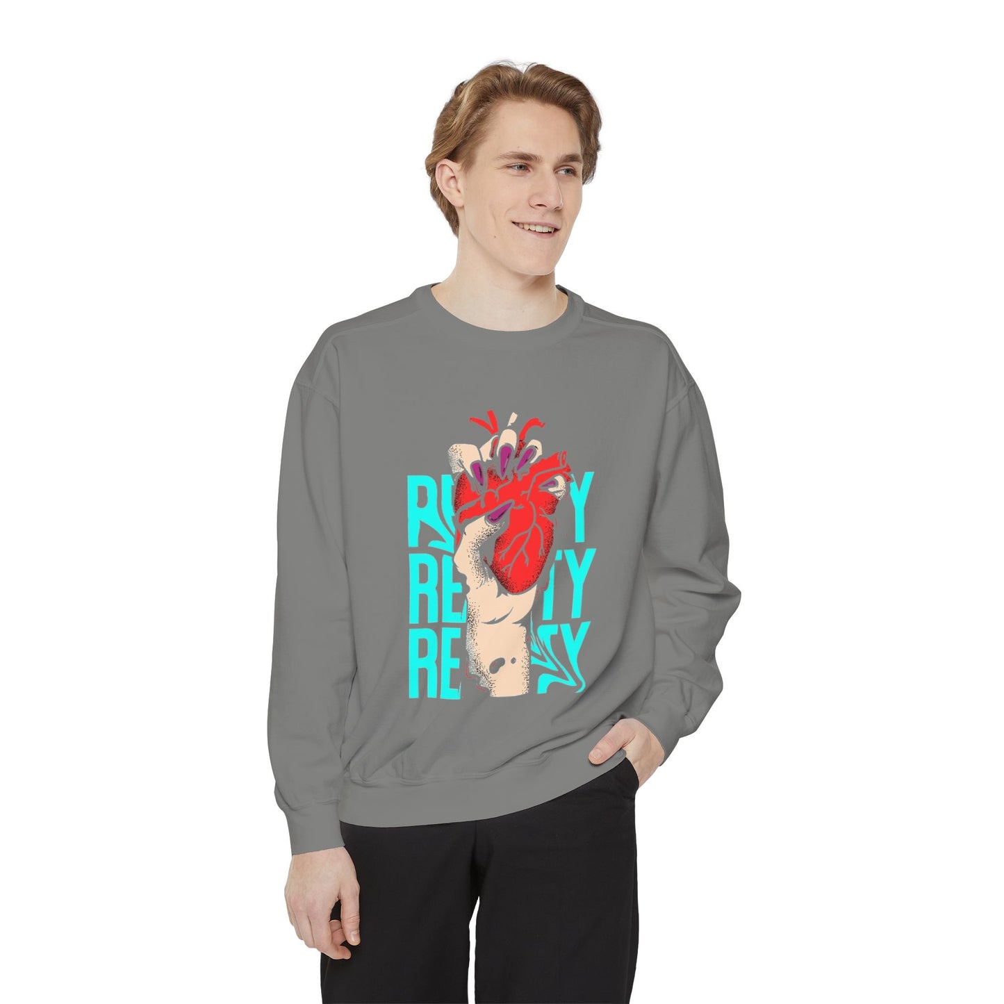 Heartfelt Unisex Garment-Dyed Sweatshirt | Perfect Gift for Compassionate Souls