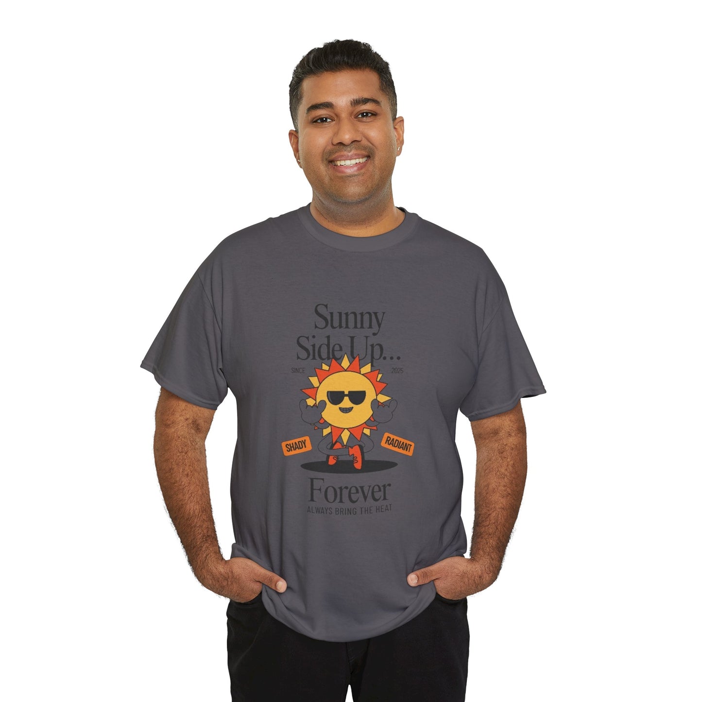 Sunny Side Up Unisex Heavy Cotton Tee - Smile Forever Graphic Shirt