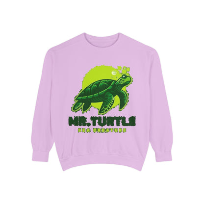 Mr. Turtle Garment-Dyed Sweatshirt - Eco-Friendly Casual Wear