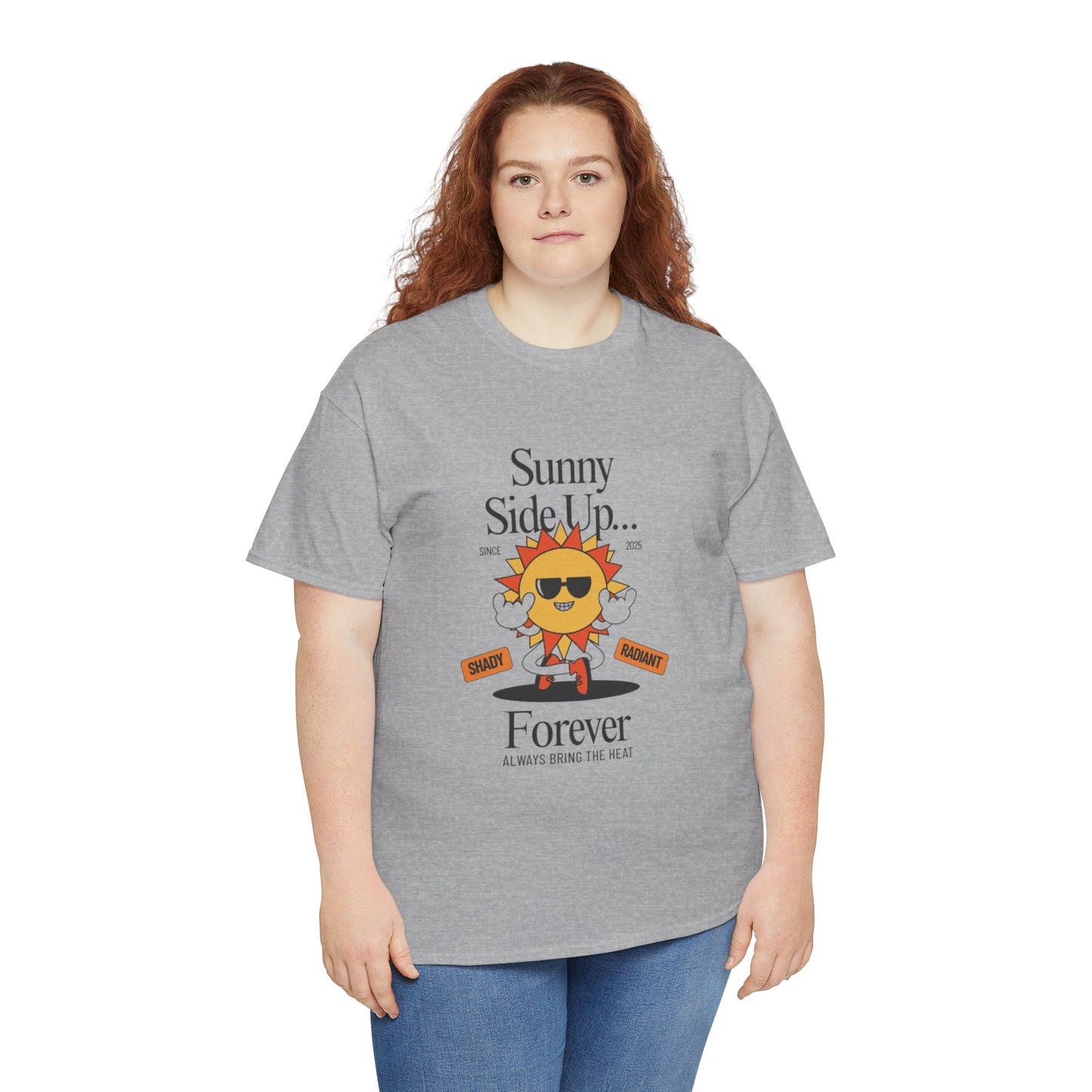 Sunny Side Up Unisex Heavy Cotton Tee - Smile Forever Graphic Shirt