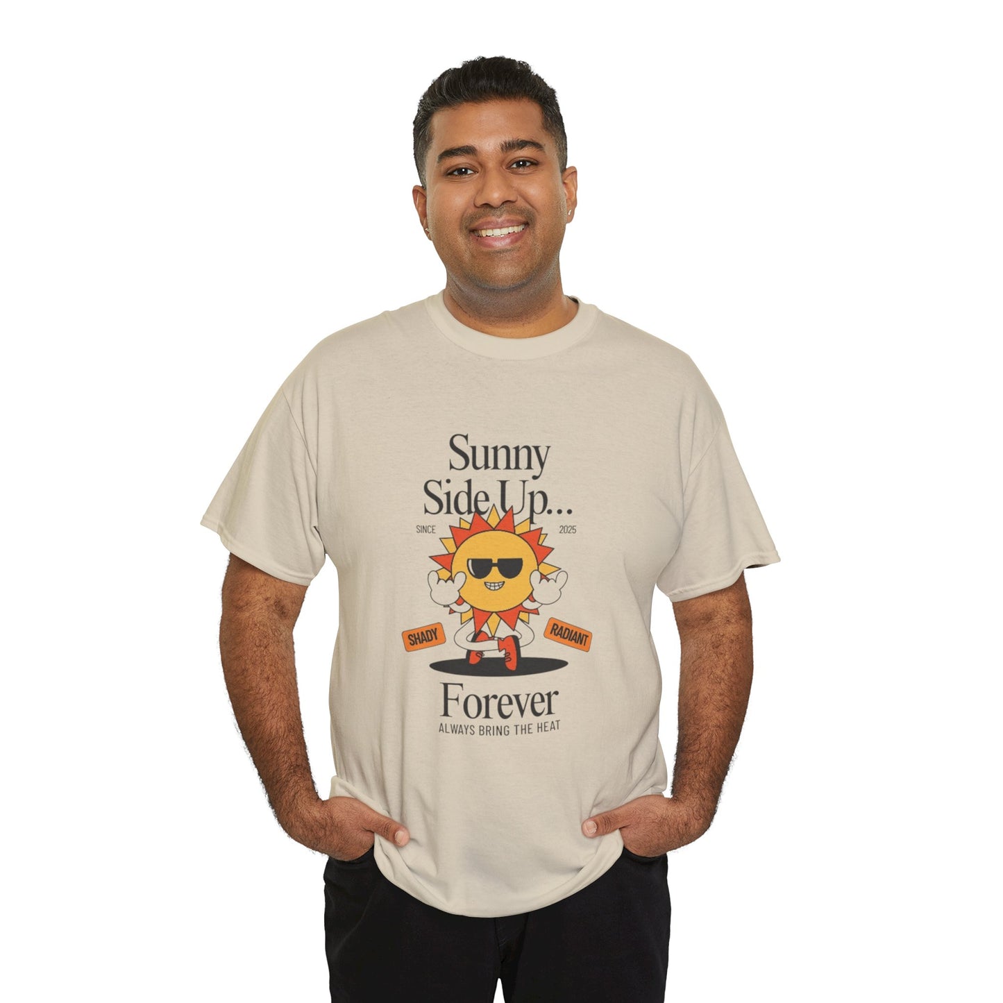 Sunny Side Up Unisex Heavy Cotton Tee - Smile Forever Graphic Shirt