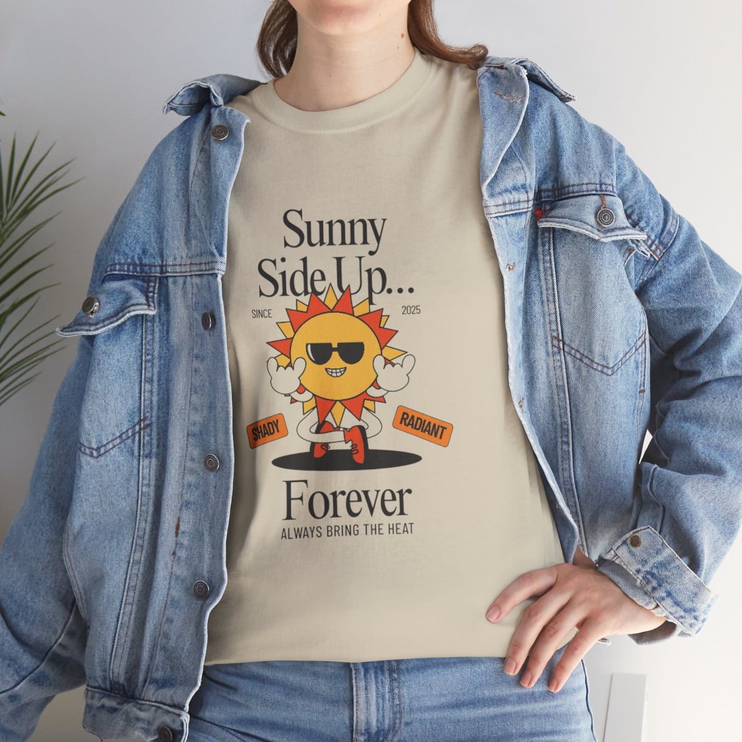 Sunny Side Up Unisex Heavy Cotton Tee - Smile Forever Graphic Shirt
