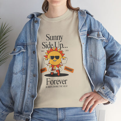 Sunny Side Up Unisex Heavy Cotton Tee - Smile Forever Graphic Shirt
