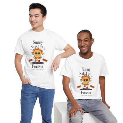 Sunny Side Up Unisex Heavy Cotton Tee - Smile Forever Graphic Shirt