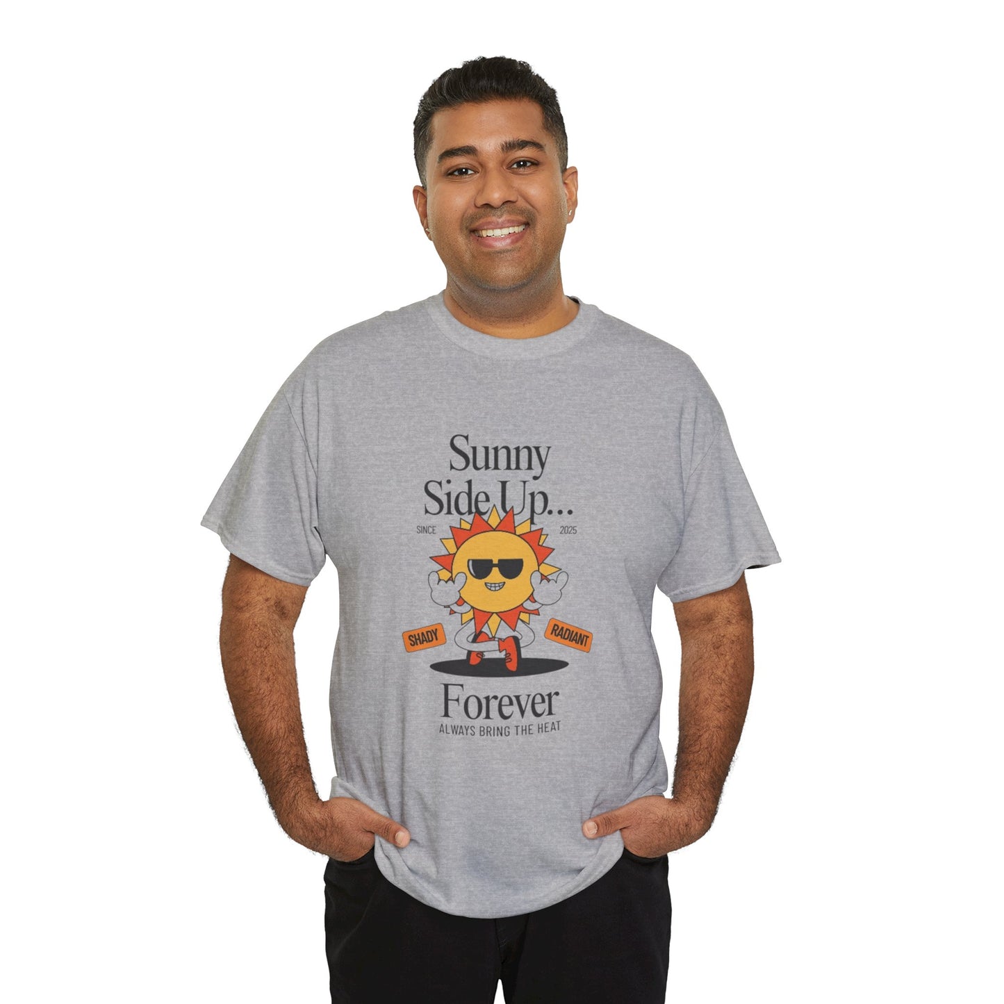 Sunny Side Up Unisex Heavy Cotton Tee - Smile Forever Graphic Shirt