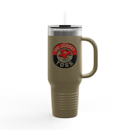 Insulated Travel Mug, 40oz - The Jersey Toss, Perfect for Home, Office, or Parties, Gift for Coffee Lovers, Durable and Stylish