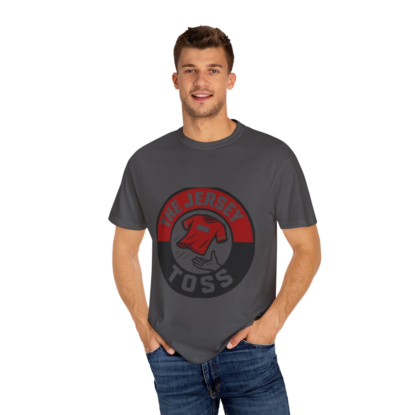 Jersey Toss T-Shirt, Fun Sports Tee, Casual Wear, Gift for Fans, Unisex Graphic Tee, Game Day Apparel