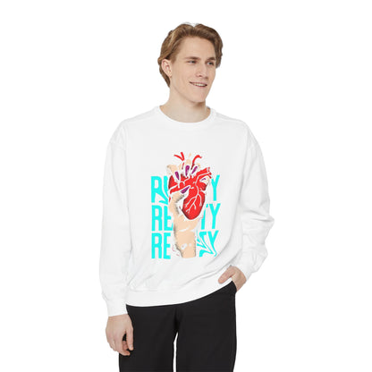 Heartfelt Unisex Garment-Dyed Sweatshirt | Perfect Gift for Compassionate Souls