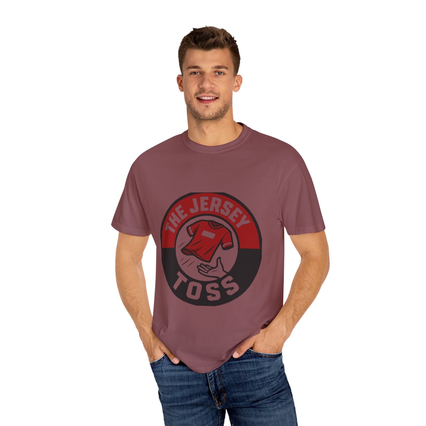 Jersey Toss T-Shirt, Fun Sports Tee, Casual Wear, Gift for Fans, Unisex Graphic Tee, Game Day Apparel
