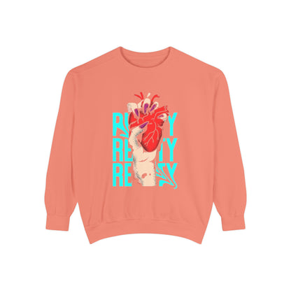 Heartfelt Unisex Garment-Dyed Sweatshirt | Perfect Gift for Compassionate Souls