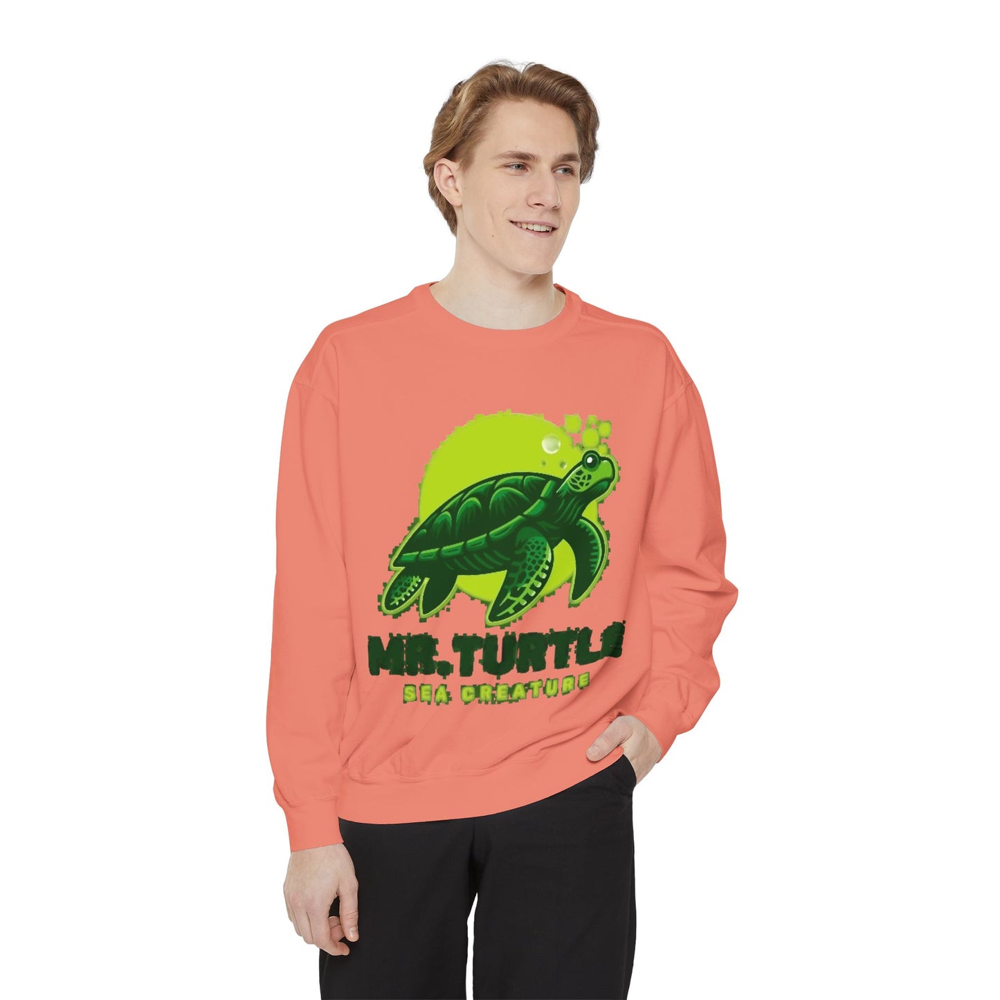 Mr. Turtle Garment-Dyed Sweatshirt - Eco-Friendly Casual Wear