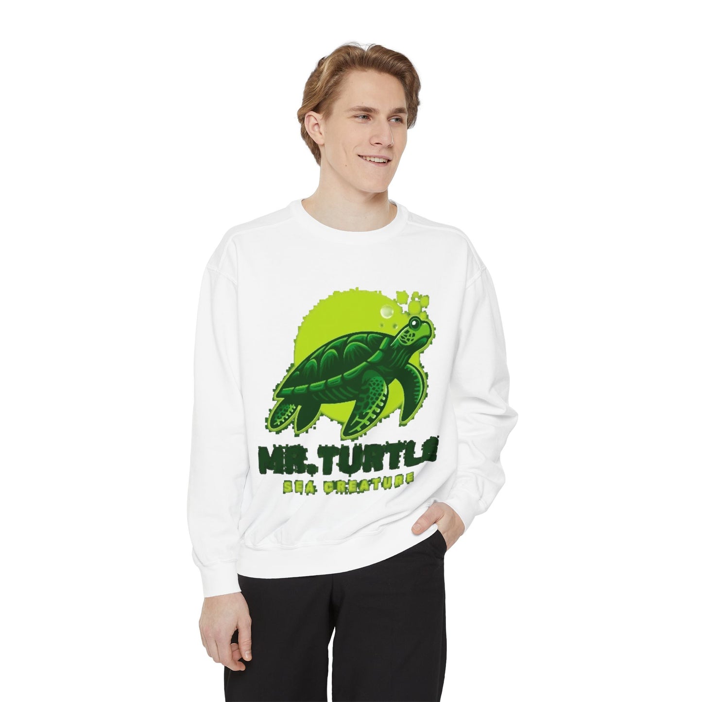Mr. Turtle Garment-Dyed Sweatshirt - Eco-Friendly Casual Wear