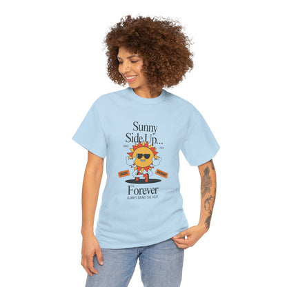 Sunny Side Up Unisex Heavy Cotton Tee - Smile Forever Graphic Shirt