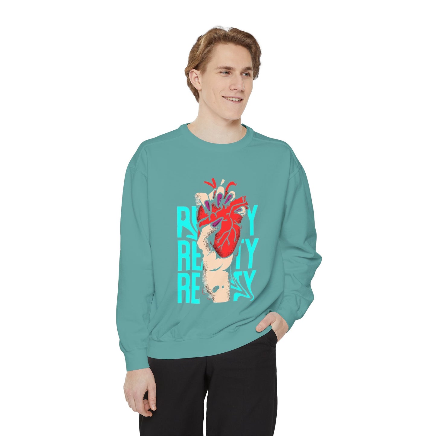 Heartfelt Unisex Garment-Dyed Sweatshirt | Perfect Gift for Compassionate Souls