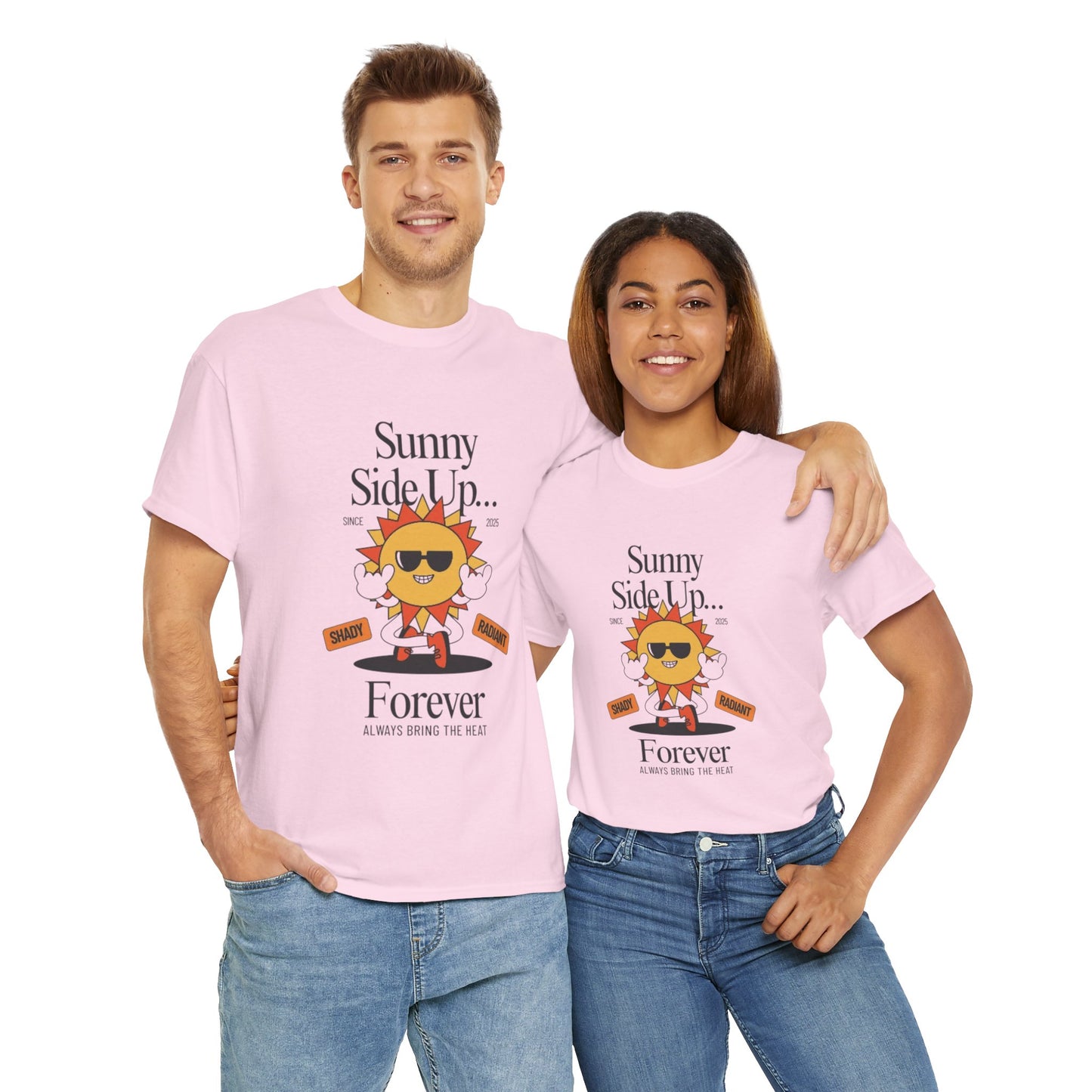 Sunny Side Up Unisex Heavy Cotton Tee - Smile Forever Graphic Shirt