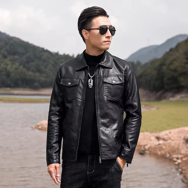Shop premium men's leather jacket