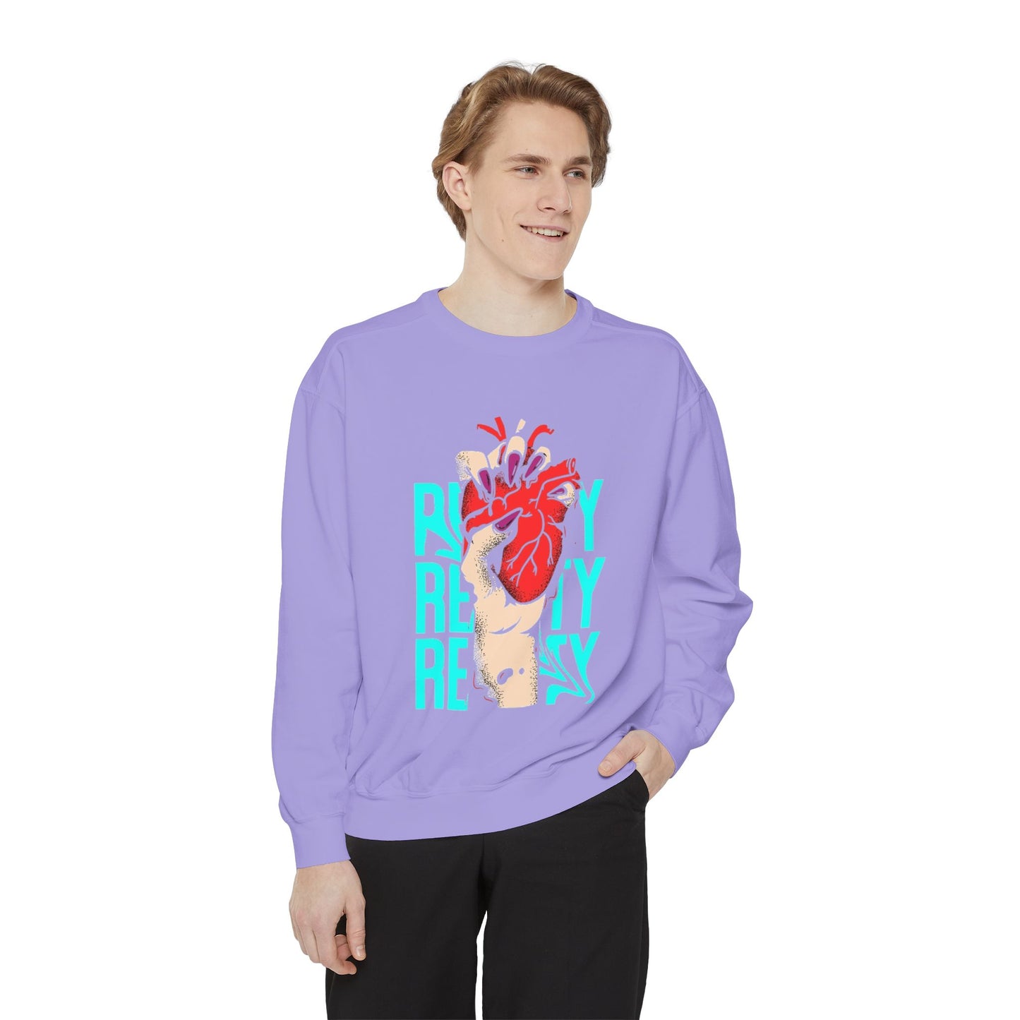Heartfelt Unisex Garment-Dyed Sweatshirt | Perfect Gift for Compassionate Souls
