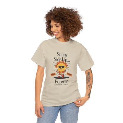 Sunny Side Up Unisex Heavy Cotton Tee - Smile Forever Graphic Shirt