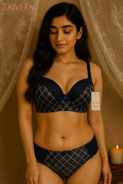 Tajveen Ember Plaid Lingerie Set – Candlelight Edition