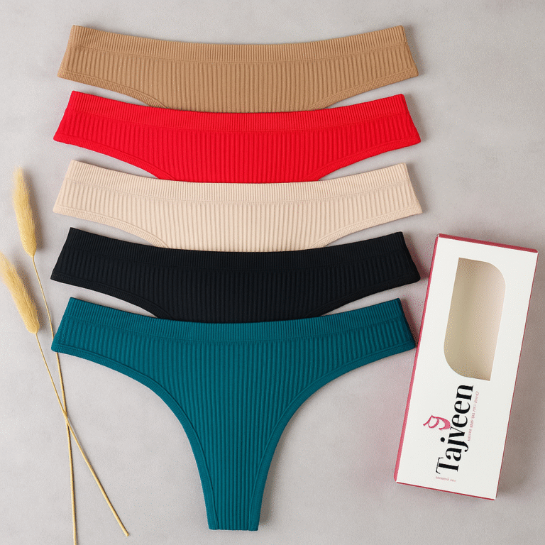 Tajveen Flame Kiss Ribbed Thong – Scarlet Series