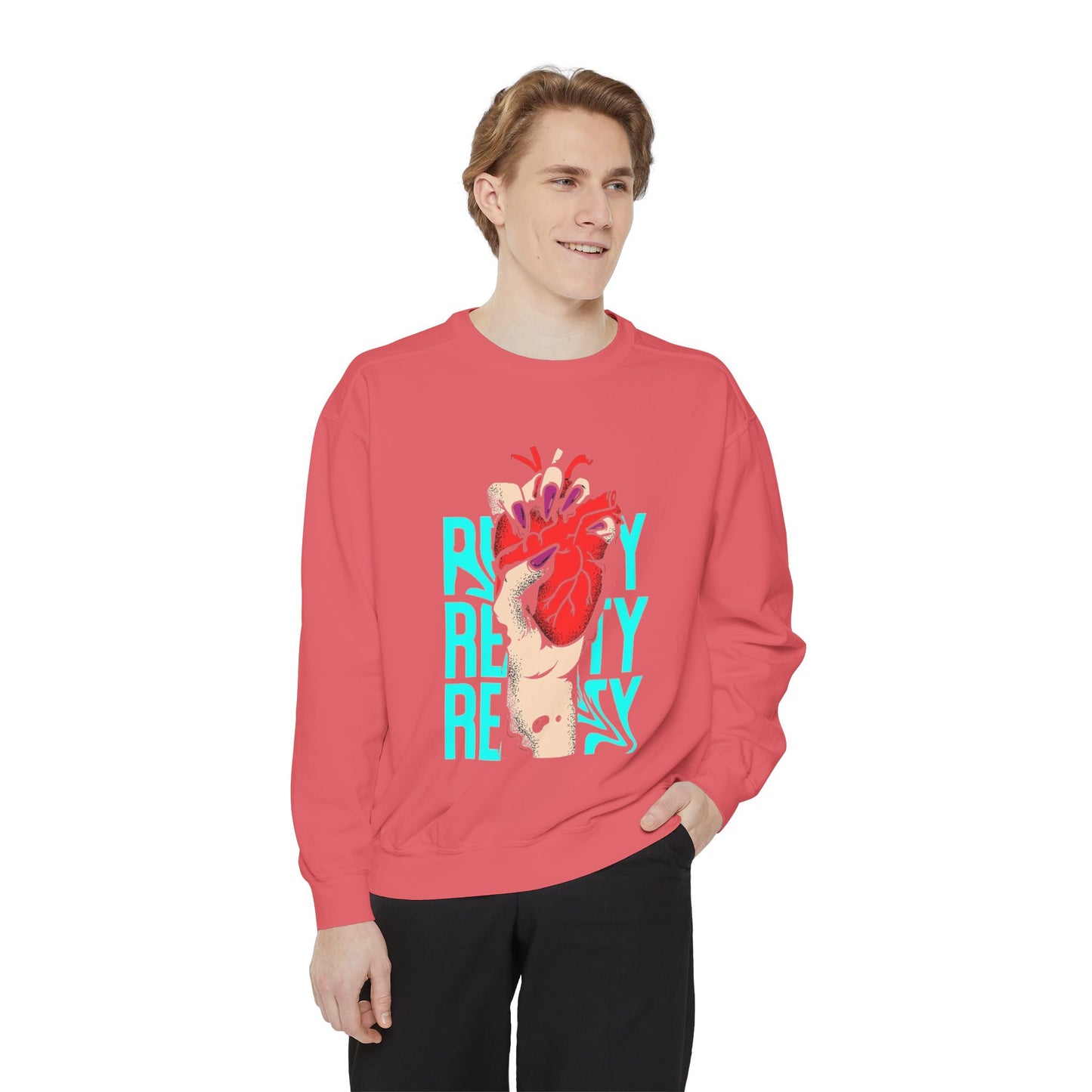 Heartfelt Unisex Garment-Dyed Sweatshirt | Perfect Gift for Compassionate Souls