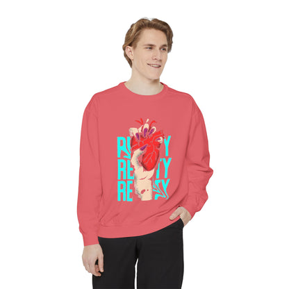 Heartfelt Unisex Garment-Dyed Sweatshirt | Perfect Gift for Compassionate Souls