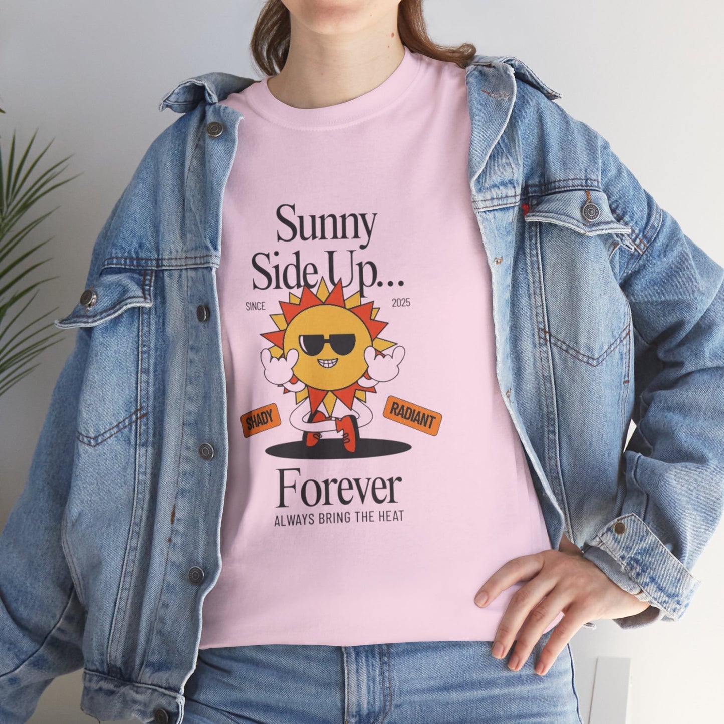 Sunny Side Up Unisex Heavy Cotton Tee - Smile Forever Graphic Shirt
