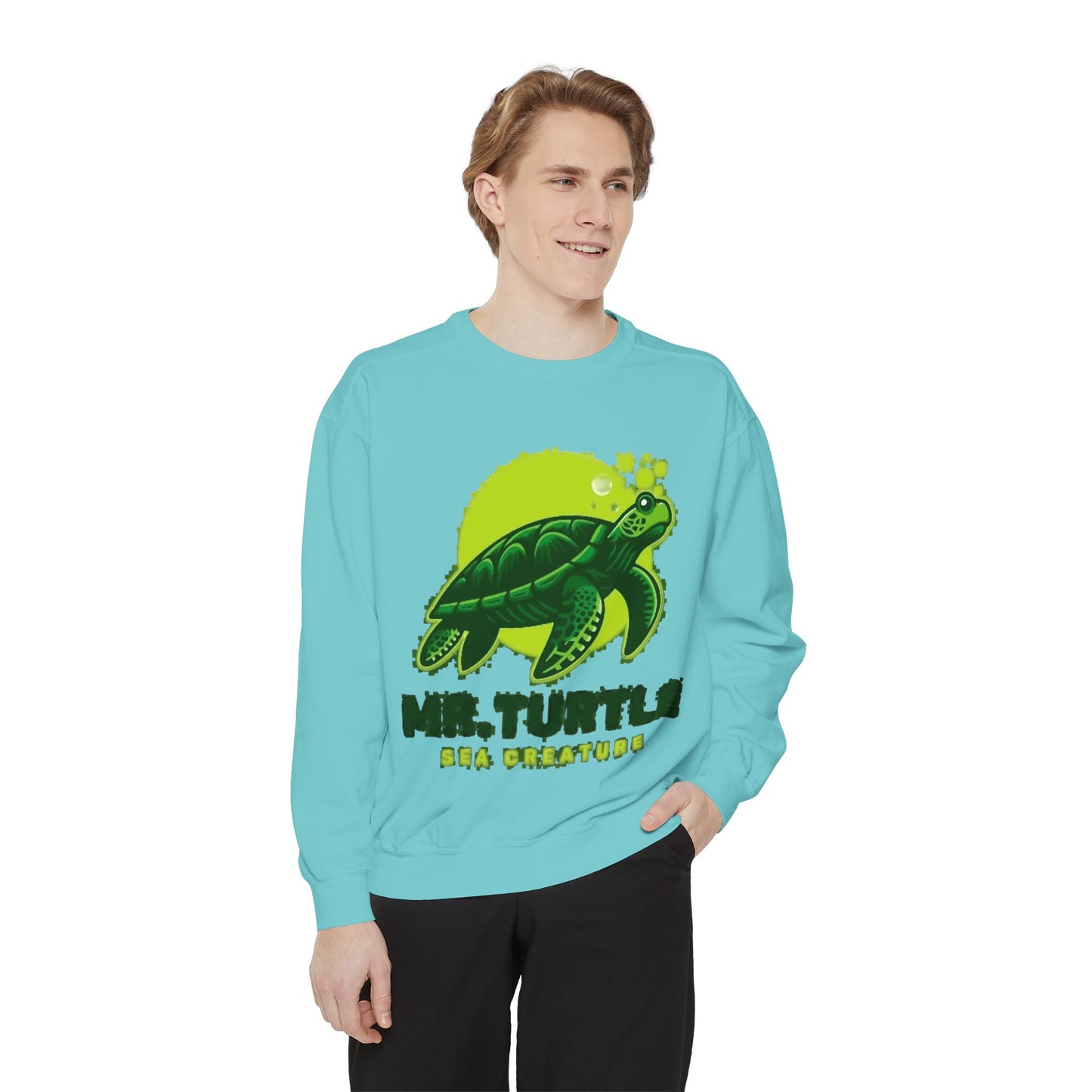 Mr. Turtle Garment-Dyed Sweatshirt - Eco-Friendly Casual Wear