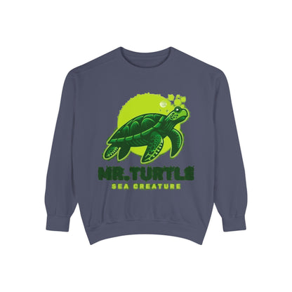 Mr. Turtle Garment-Dyed Sweatshirt - Eco-Friendly Casual Wear