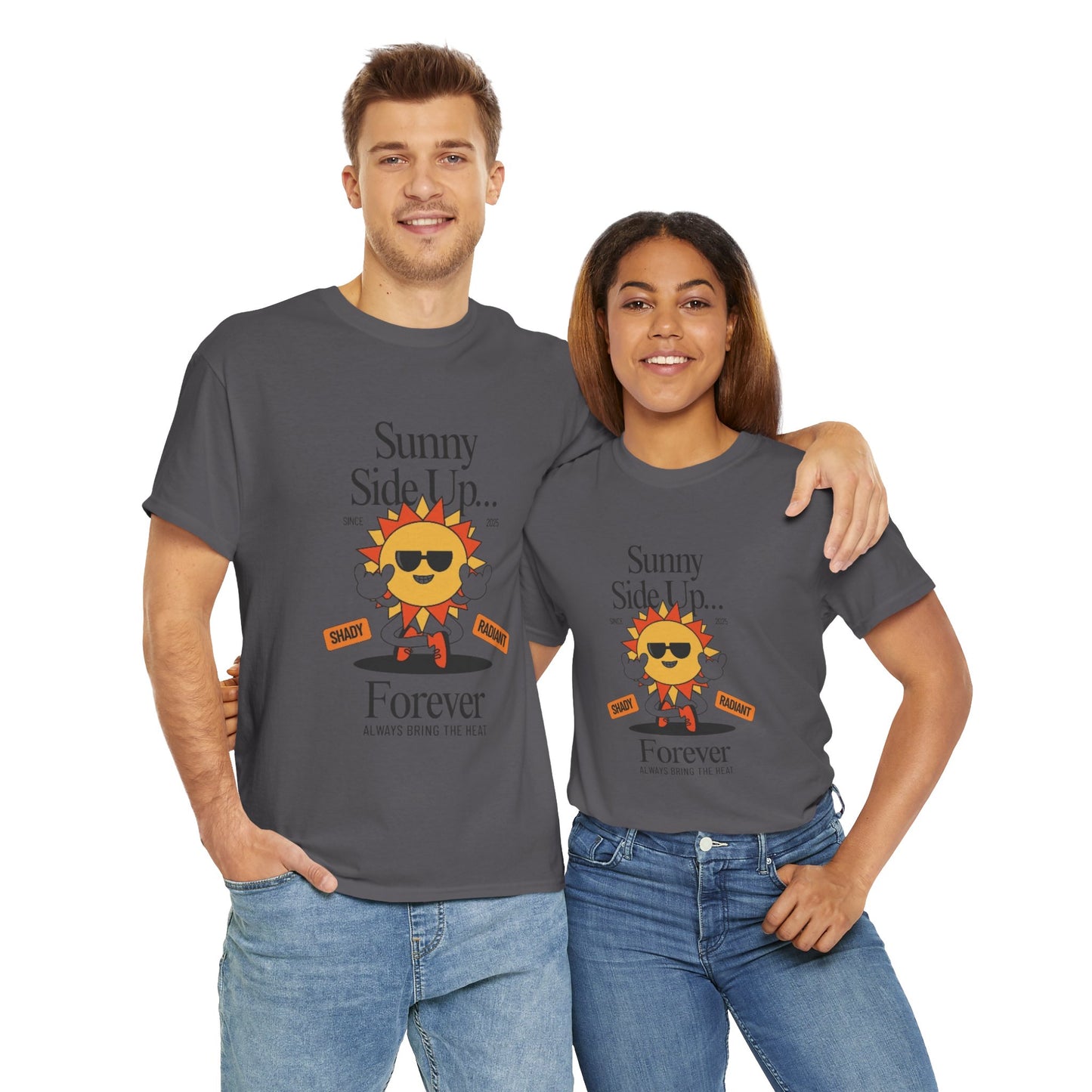 Sunny Side Up Unisex Heavy Cotton Tee - Smile Forever Graphic Shirt
