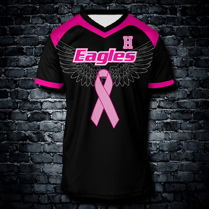 Eagles Pink Ribbon Custom Sublimation Jersey – Support in Style