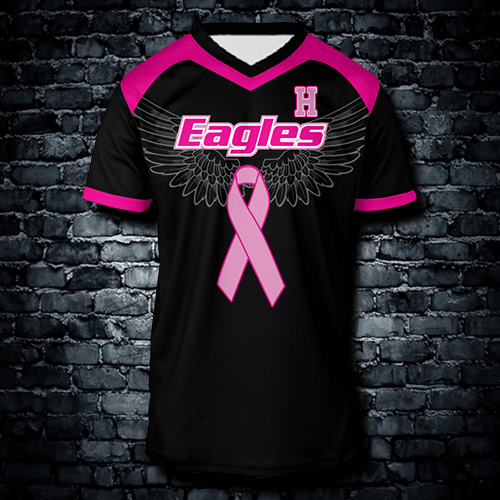 Eagles Pink Ribbon Custom Sublimation Jersey – Support in Style
