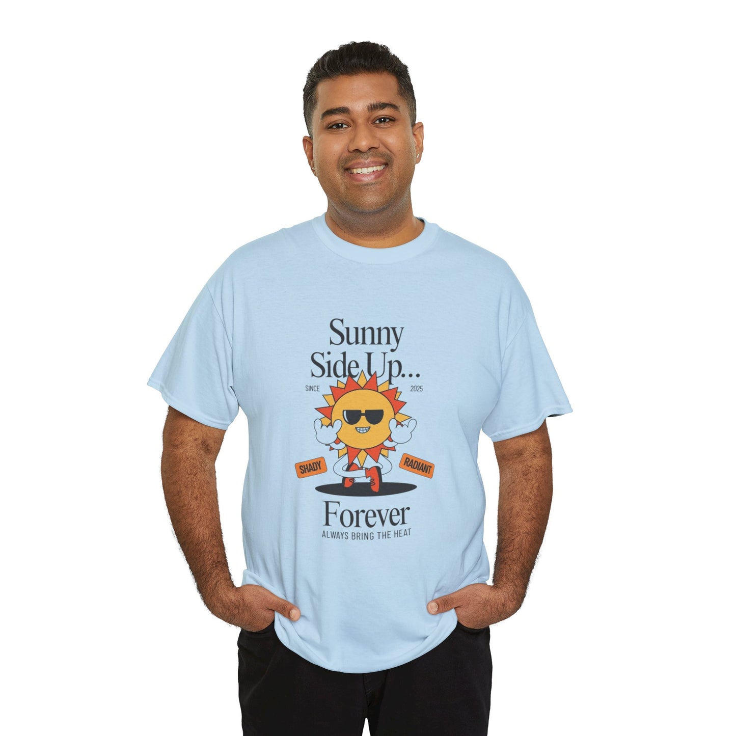 Sunny Side Up Unisex Heavy Cotton Tee - Smile Forever Graphic Shirt