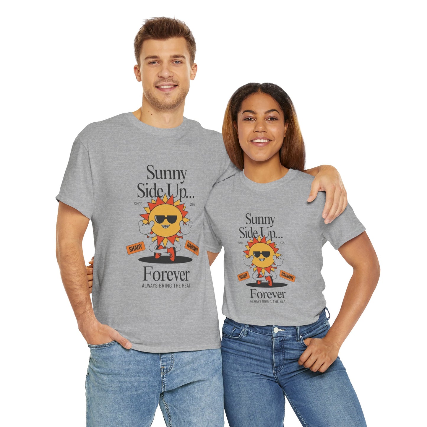 Sunny Side Up Unisex Heavy Cotton Tee - Smile Forever Graphic Shirt