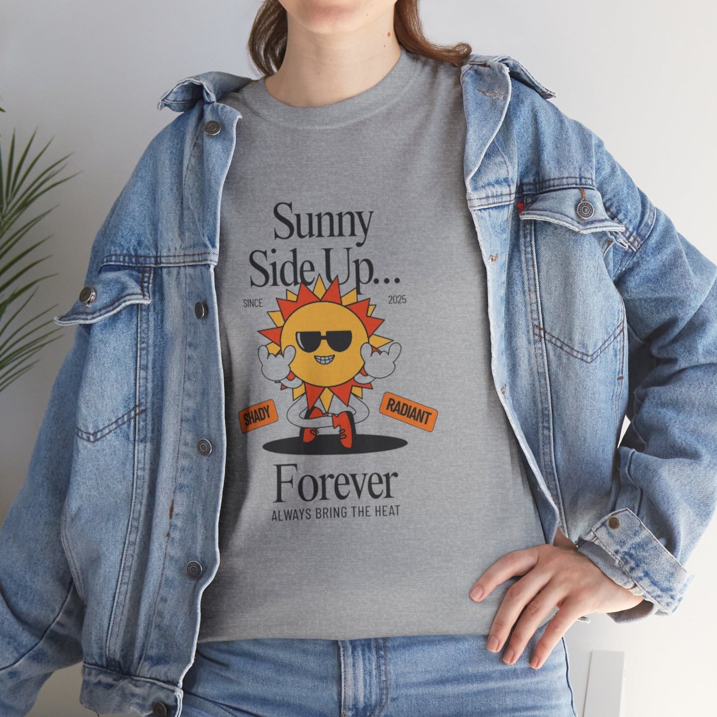 Sunny Side Up Unisex Heavy Cotton Tee - Smile Forever Graphic Shirt
