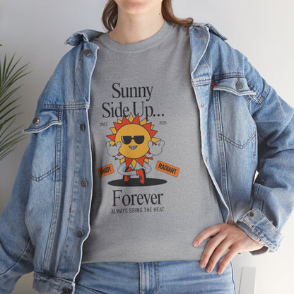 Sunny Side Up Unisex Heavy Cotton Tee - Smile Forever Graphic Shirt