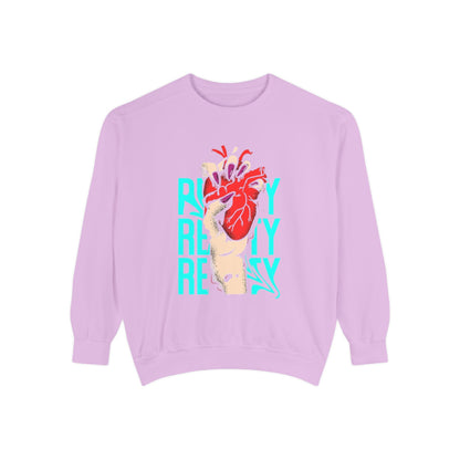 Heartfelt Unisex Garment-Dyed Sweatshirt | Perfect Gift for Compassionate Souls